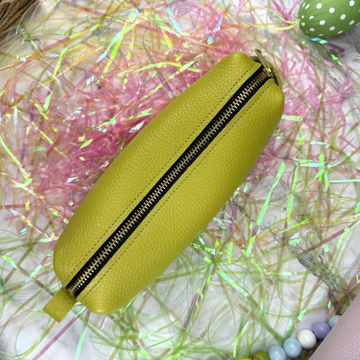 Girologio Pen Case - Lemon Zest (Zippered Leather)