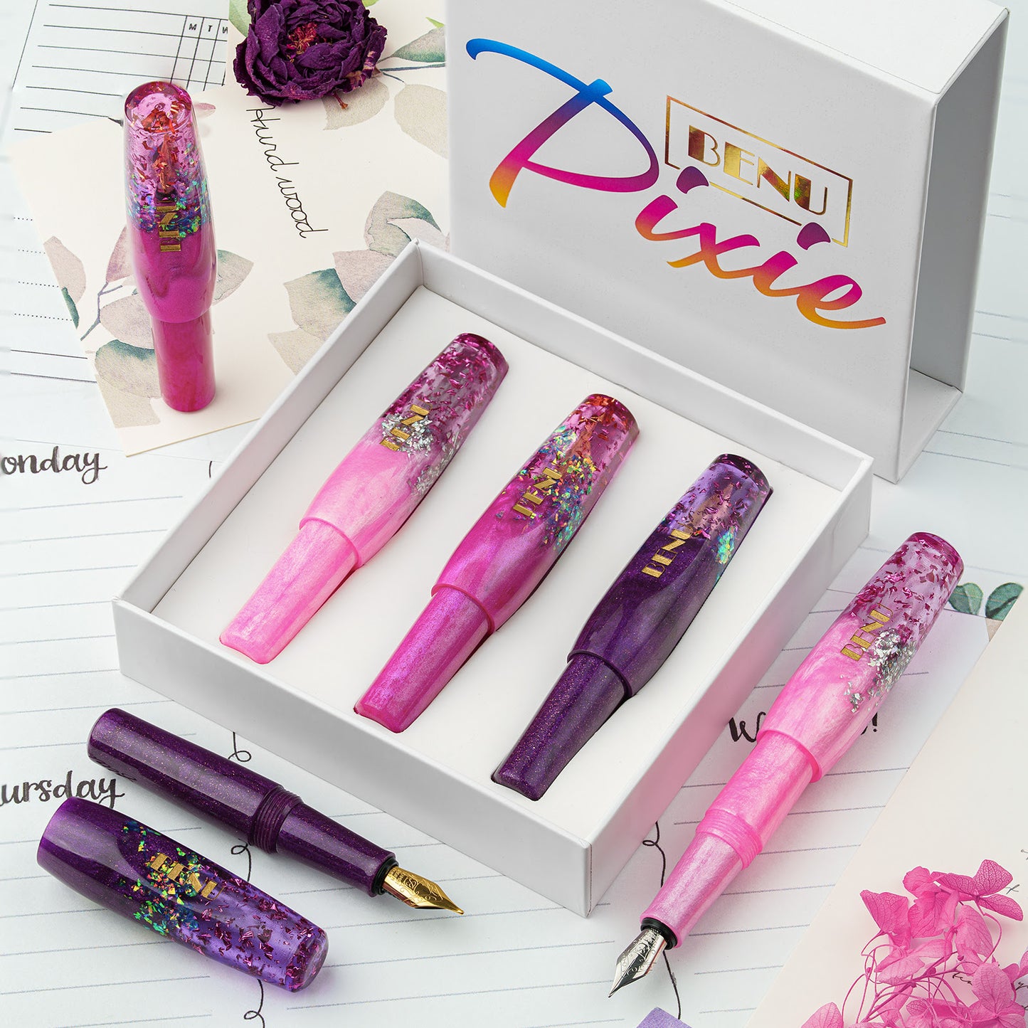 BENU Pixie Magenta Madness Fountain Pen Set (Set of 3)