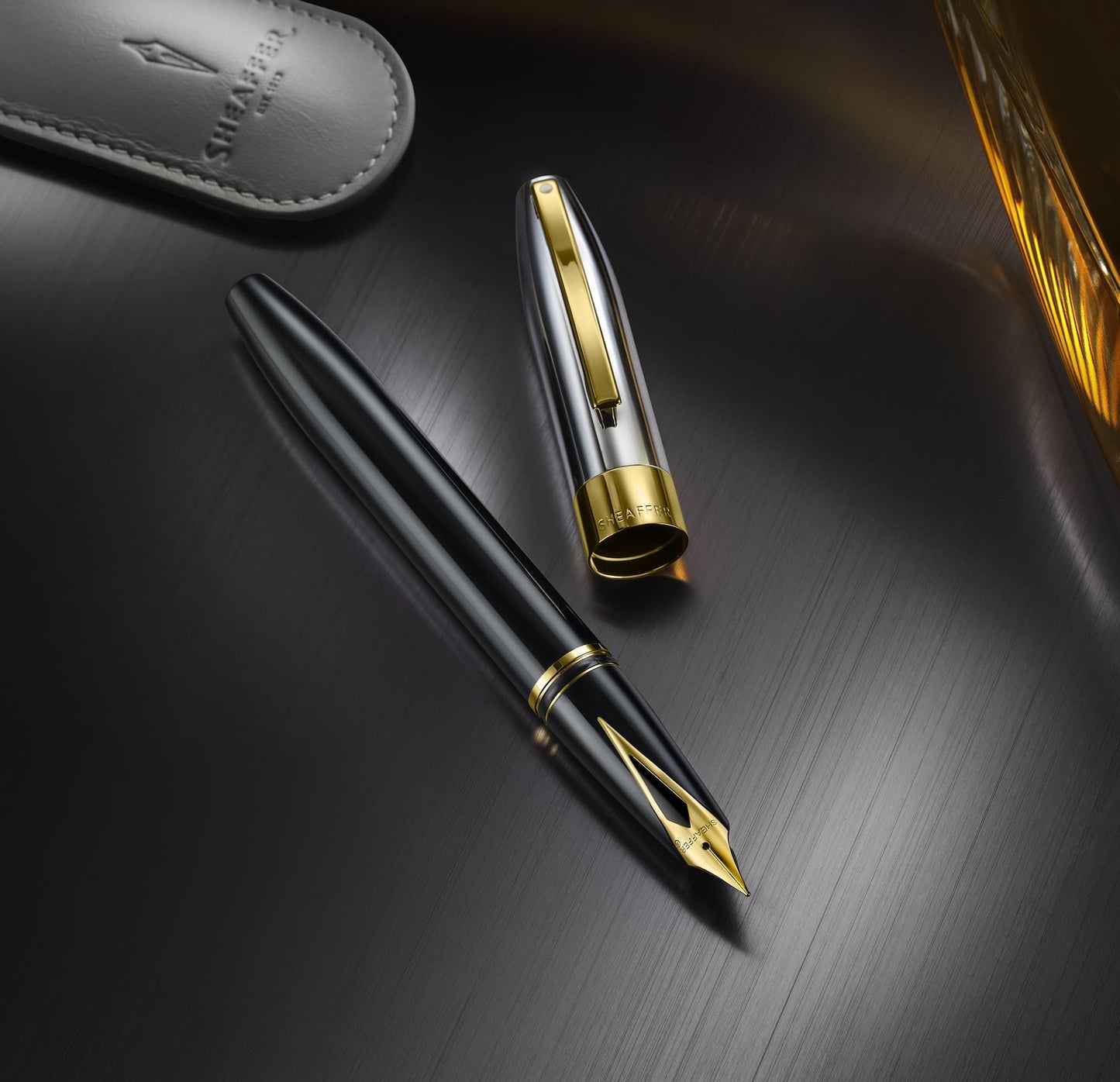 Sheaffer Legacy 14K Fountain Pen - Bi-Color Black/Chrome with Gold Trim