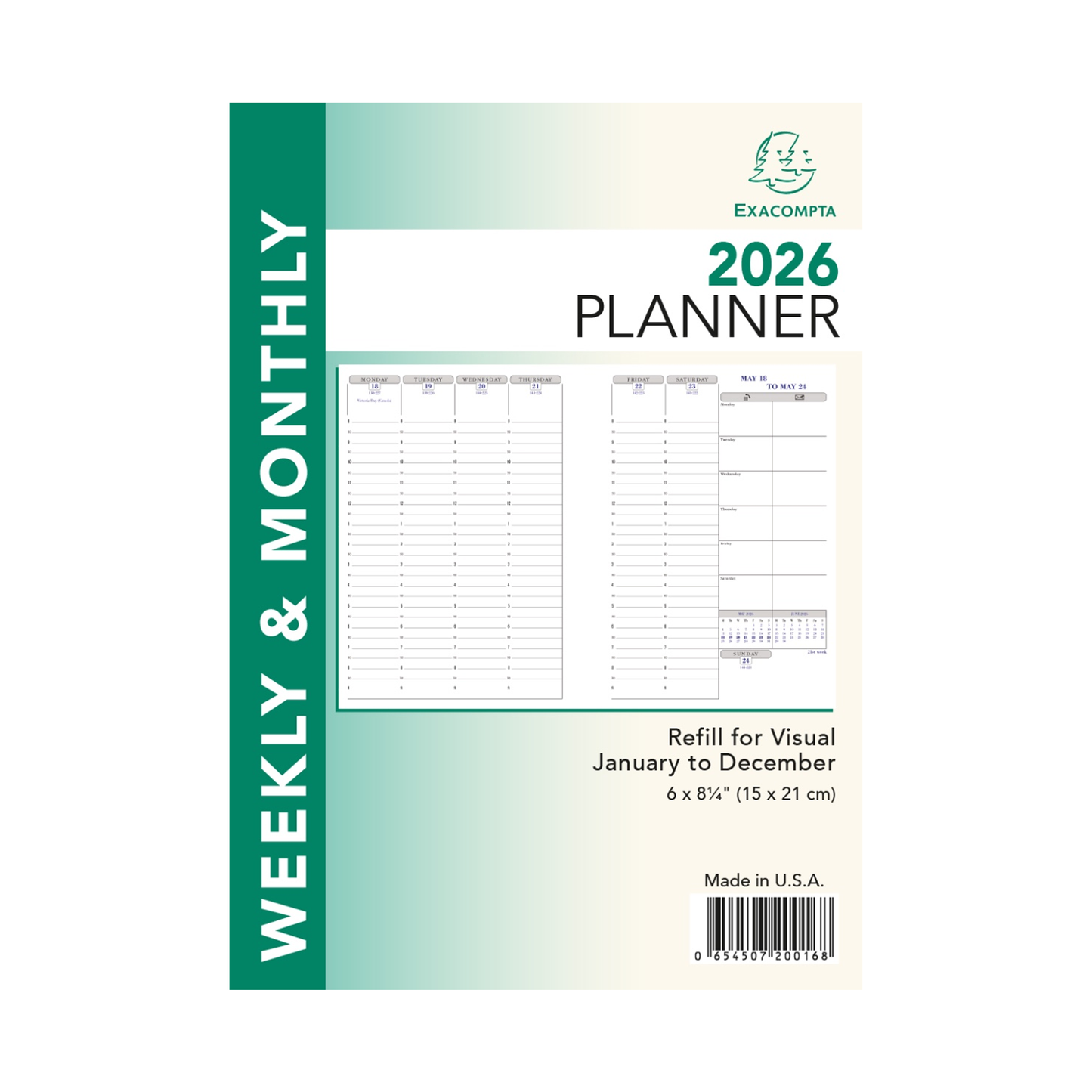 Quo Vadis 2026 Visual Planner Refill