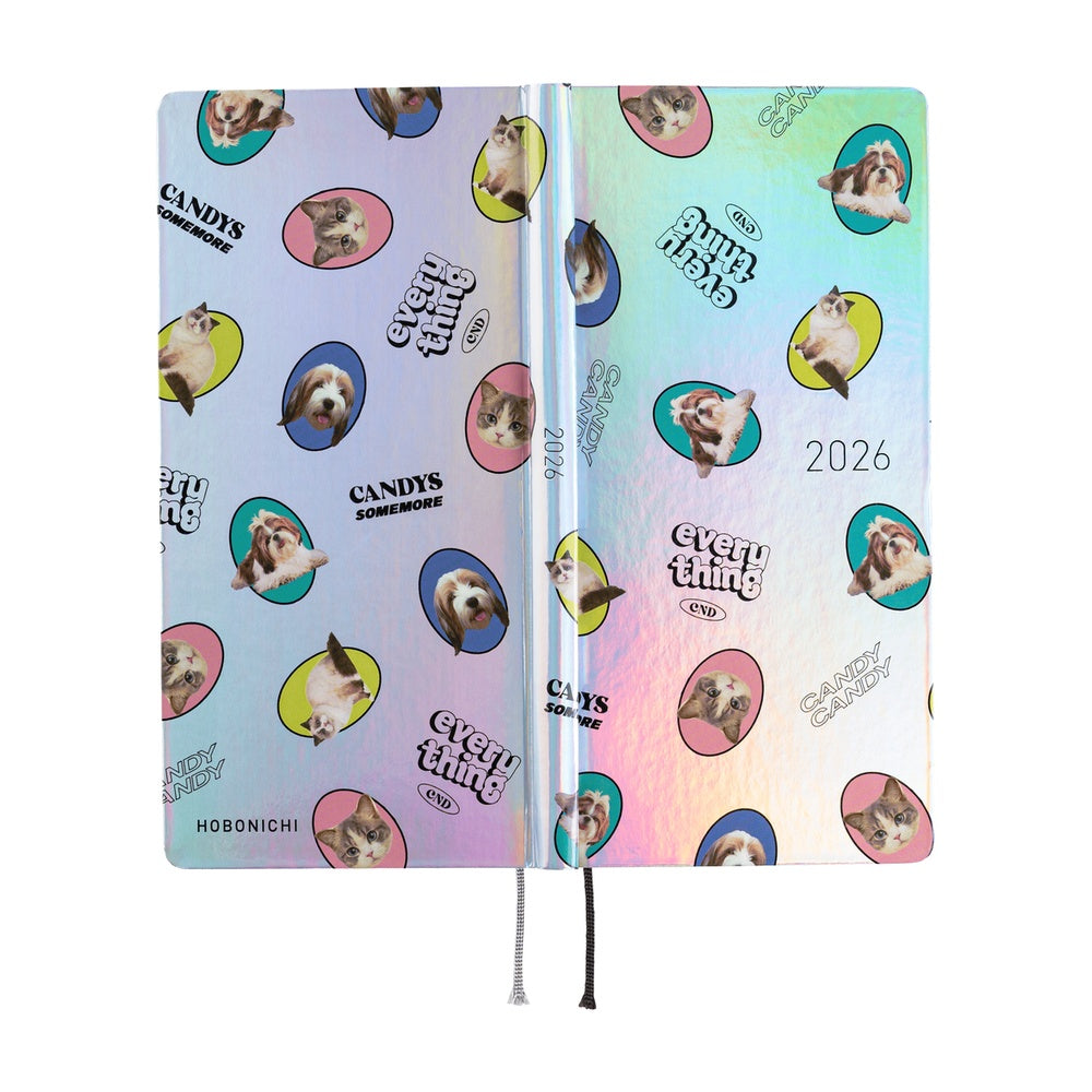 Hobonichi 2026 Weeks - Candy Stripper: Random Dog & Cat (Aurora)