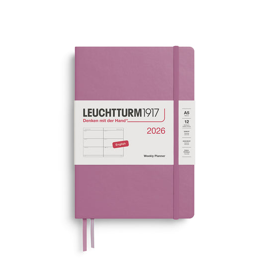 Leuchtturm1917 2026 A5 Hardcover Weekly Planner - Dusty Rose