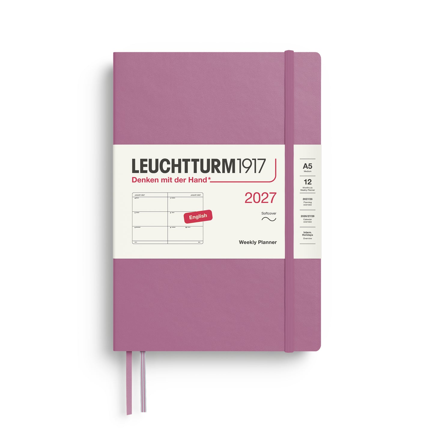 Leuchtturm1917 2027 A5 Medium Softcover Weekly Planner - Dusty Rose