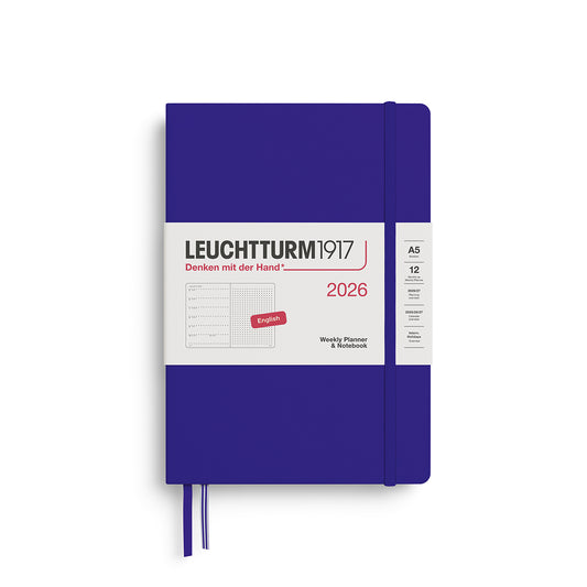 Leuchtturm1917 2026 A5 Weekly Planner and Dotted Notebook - Ink