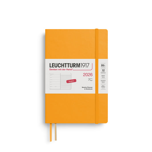 Leuchtturm1917 2026 B6+ Softcover Paperback Weekly Planner and Notebook - Rising Sun
