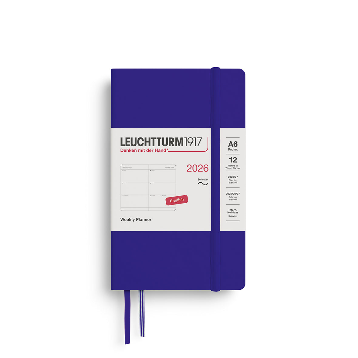 Leuchtturm1917 2026 A6 Pocket Softcover Weekly Planner - Ink