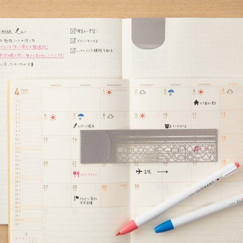 Midori Clip Ruler - Silver