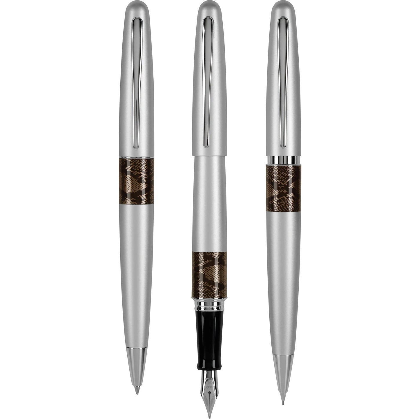 Pilot Metropolitan 3 Piece Set - Silver Python
