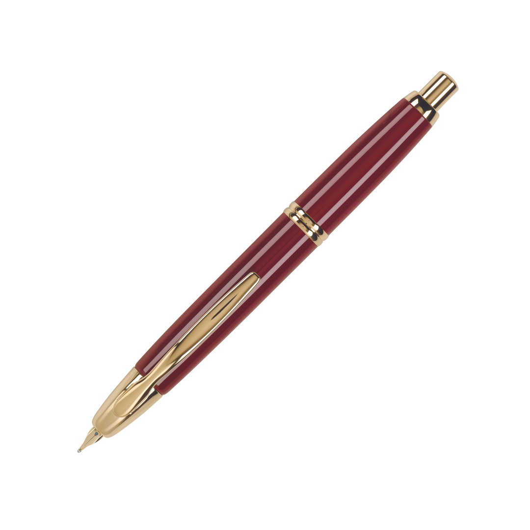 Pilot Vanishing Point Fountain Pen - Red with Gold Trim