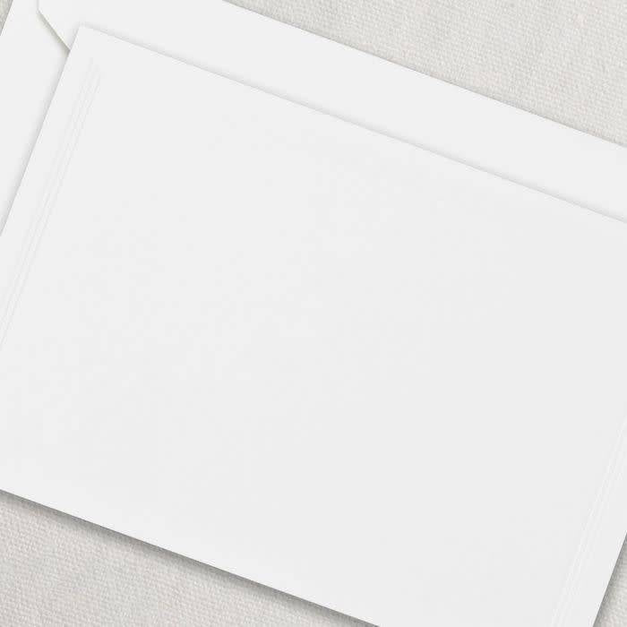 Crane Triple Debossed Frame Pearl White Card (10 ea)