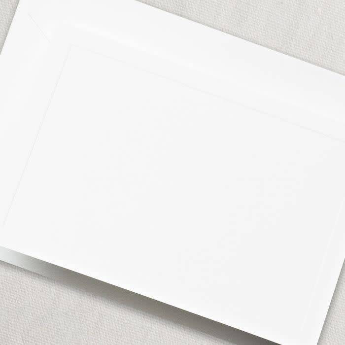 Crane Pearl White Single Debossed Panel Frame Note (20 ea)