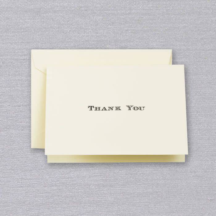 Crane Black Thank You Note (10 ea)