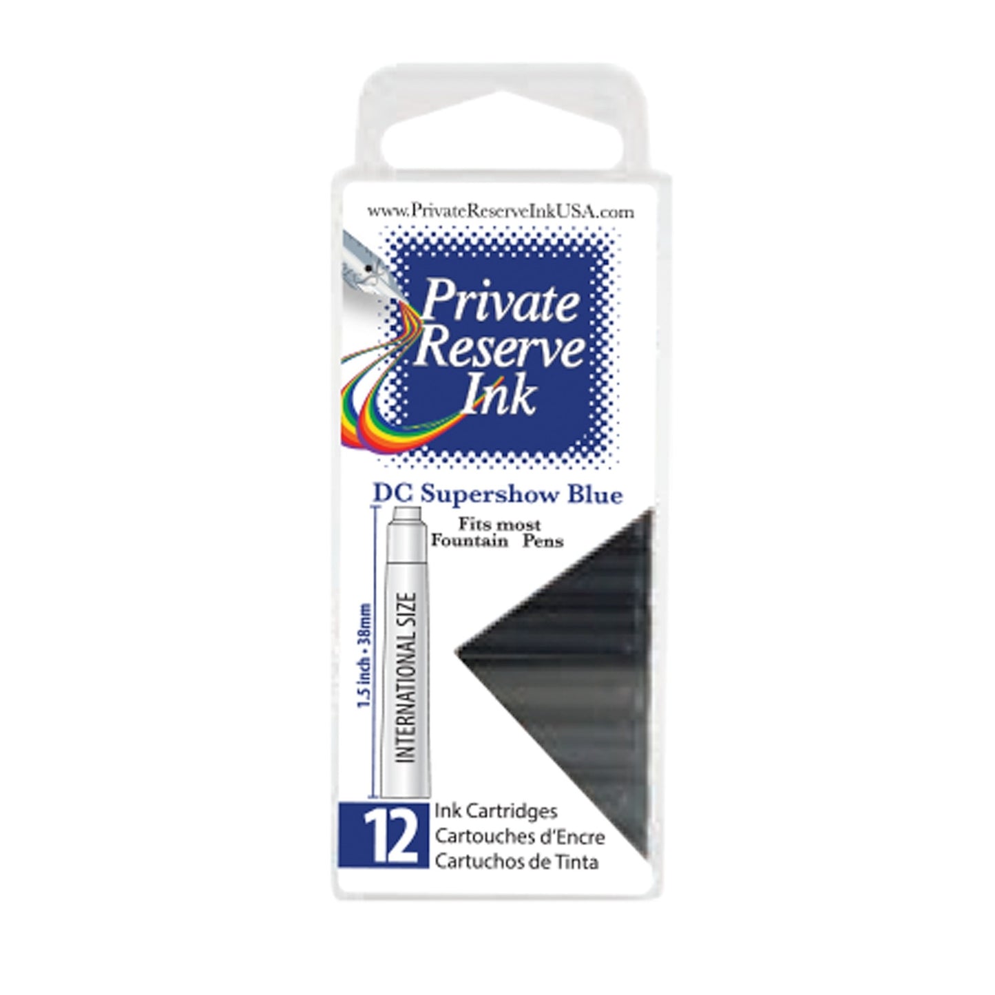 Private Reserve DC Supershow Blue Ink Cartridges (Set of 12)