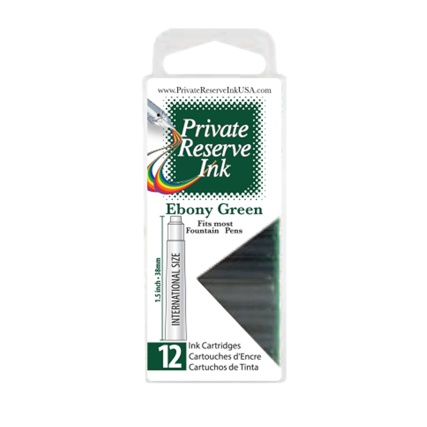 Private Reserve Ebony Green Ink Cartridges (Set of 12)