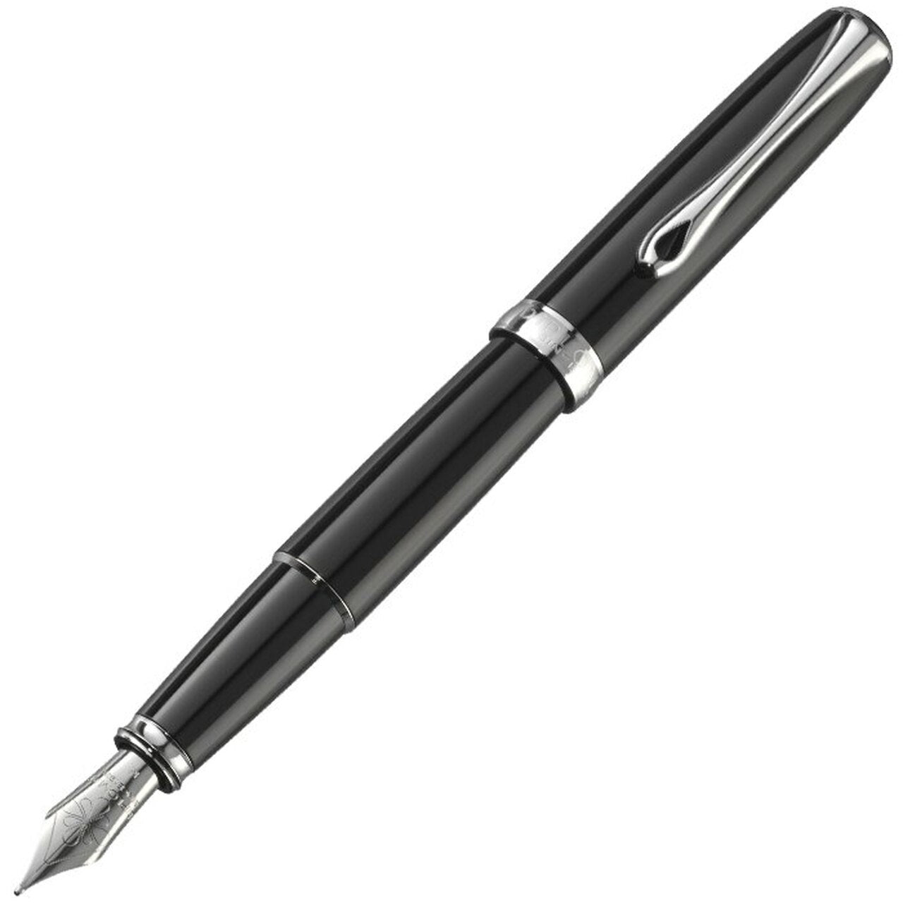 Diplomat Excellence A2 Fountain Pen - Black Lacquer with Chrome Trim