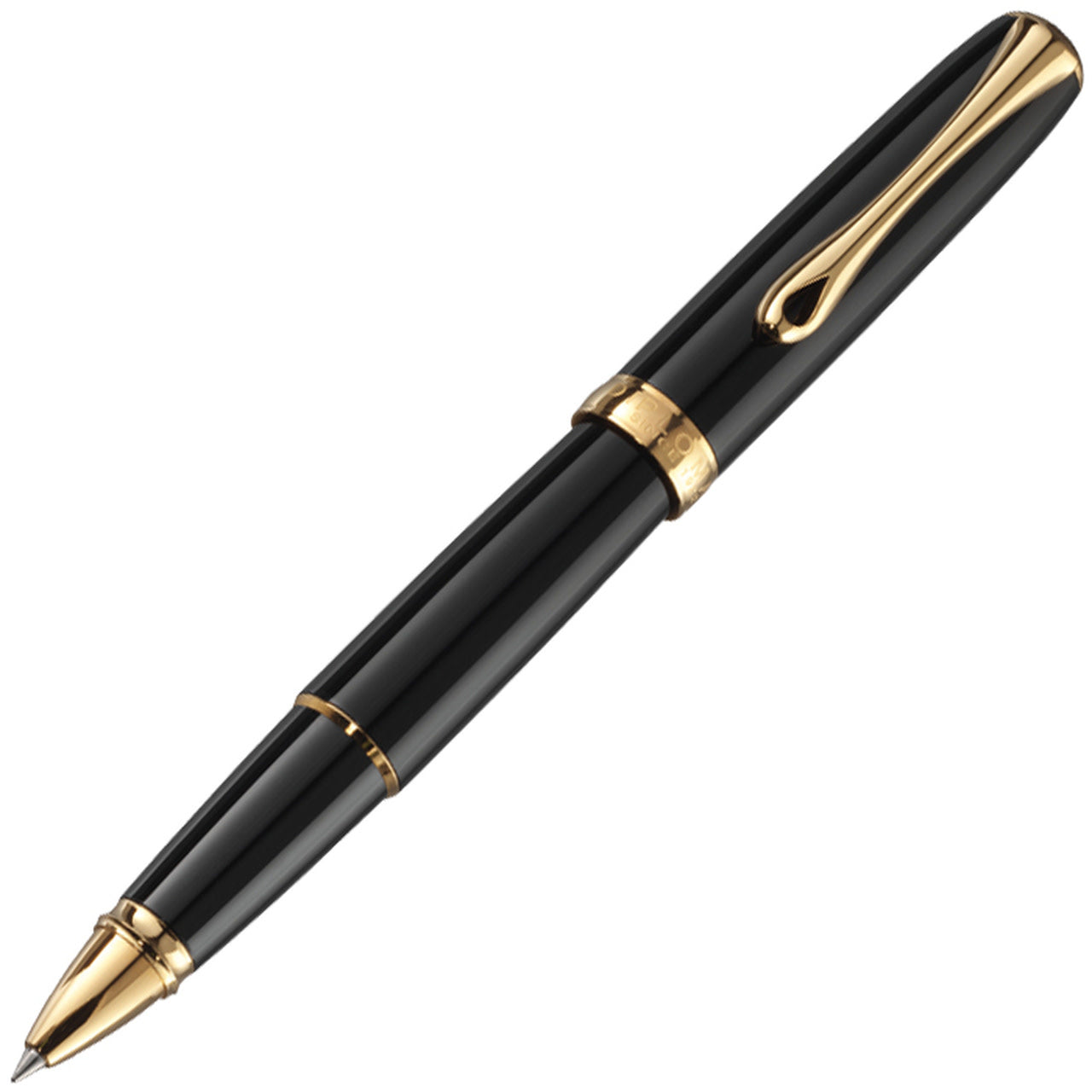 Diplomat Excellence A2 Rollerball - Black Lacquer with Gold Trim