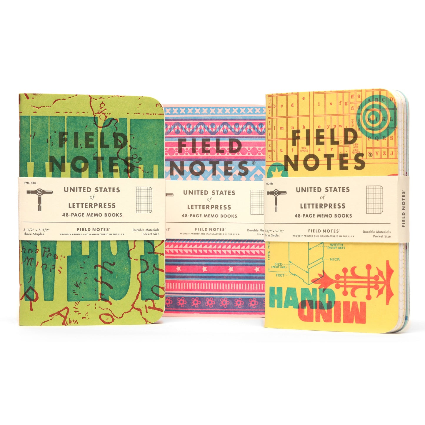 Field Notes United States of Letterpress - Pack C