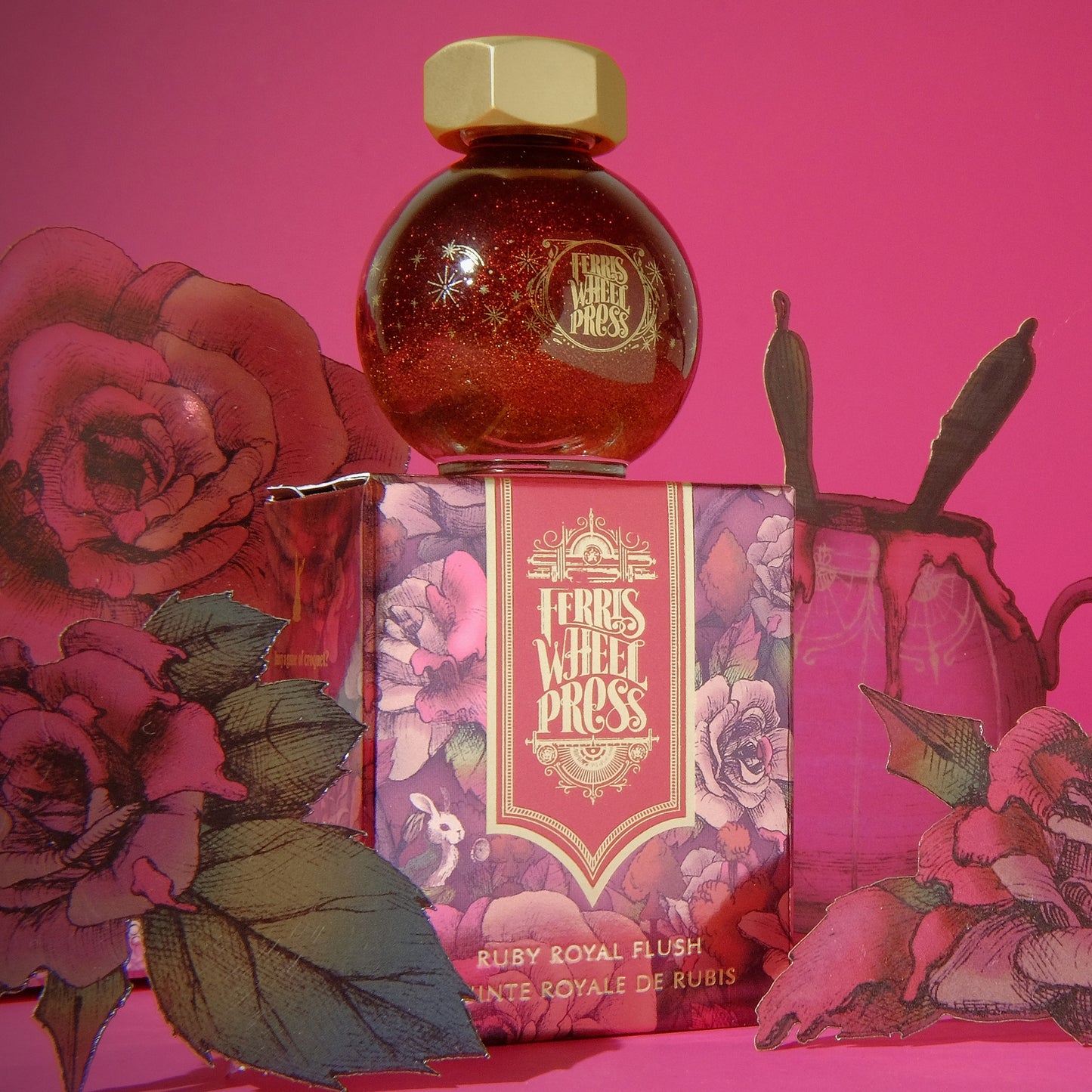 Ferris Wheel Press Ruby Royal Flush (20ml) Bottled Ink - Down the Rabbit Hole (Discontinued)