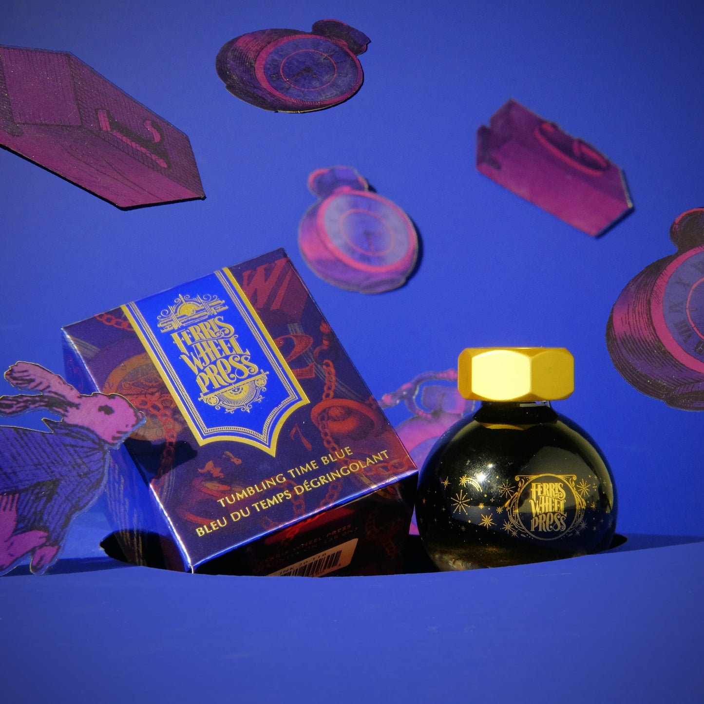 Ferris Wheel Press Tumbling Time Blue (20ml) Bottled Ink - Down the Rabbit Hole