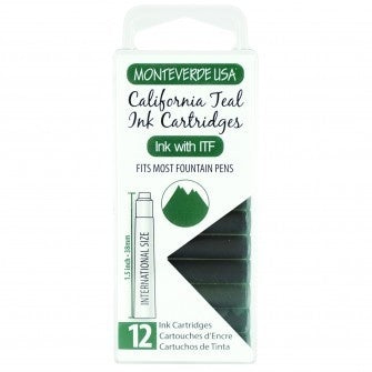 Monteverde California Teal Ink Cartridges (Set of 12)