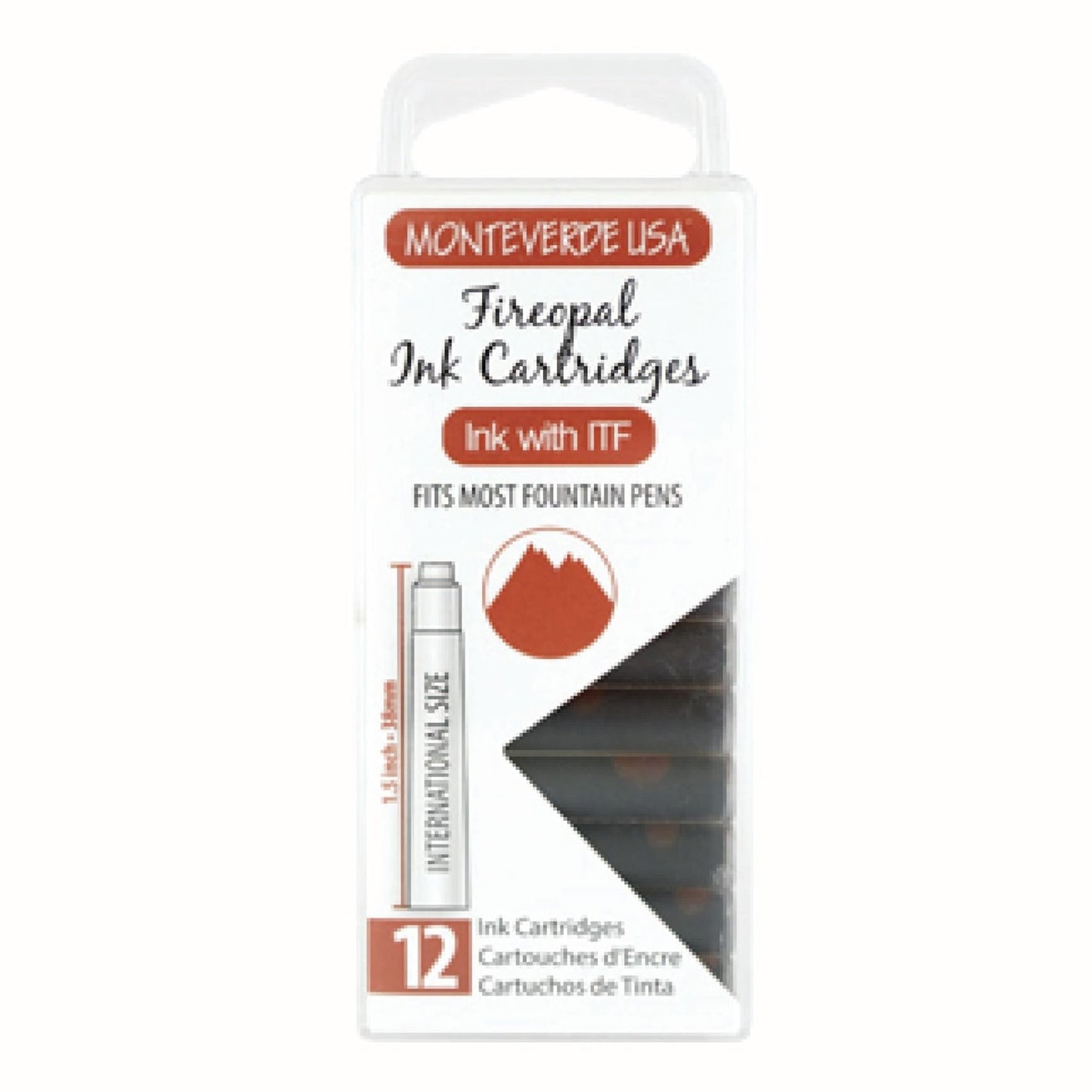 Monteverde Fireopal Ink Cartridges (Set of 12)