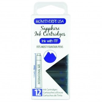 Monteverde Sapphire Ink Cartridges (Set of 12)