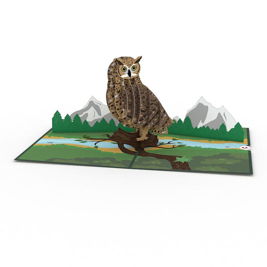Lovepop Pop-Up Card - Horned Owl
