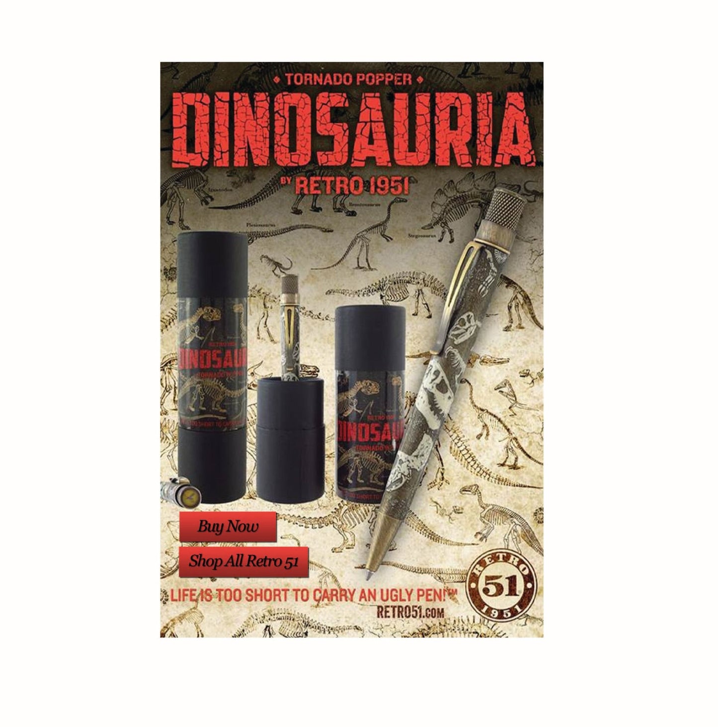 Retro 1951 Collection Tornado Popper Rollerball - Dinosauria
