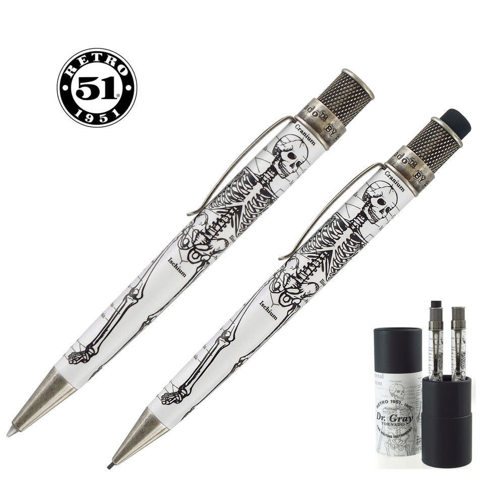 Retro 51 Tornado Gift Set - Dr. Gray (Rollerball and Pencil 1.15mm)