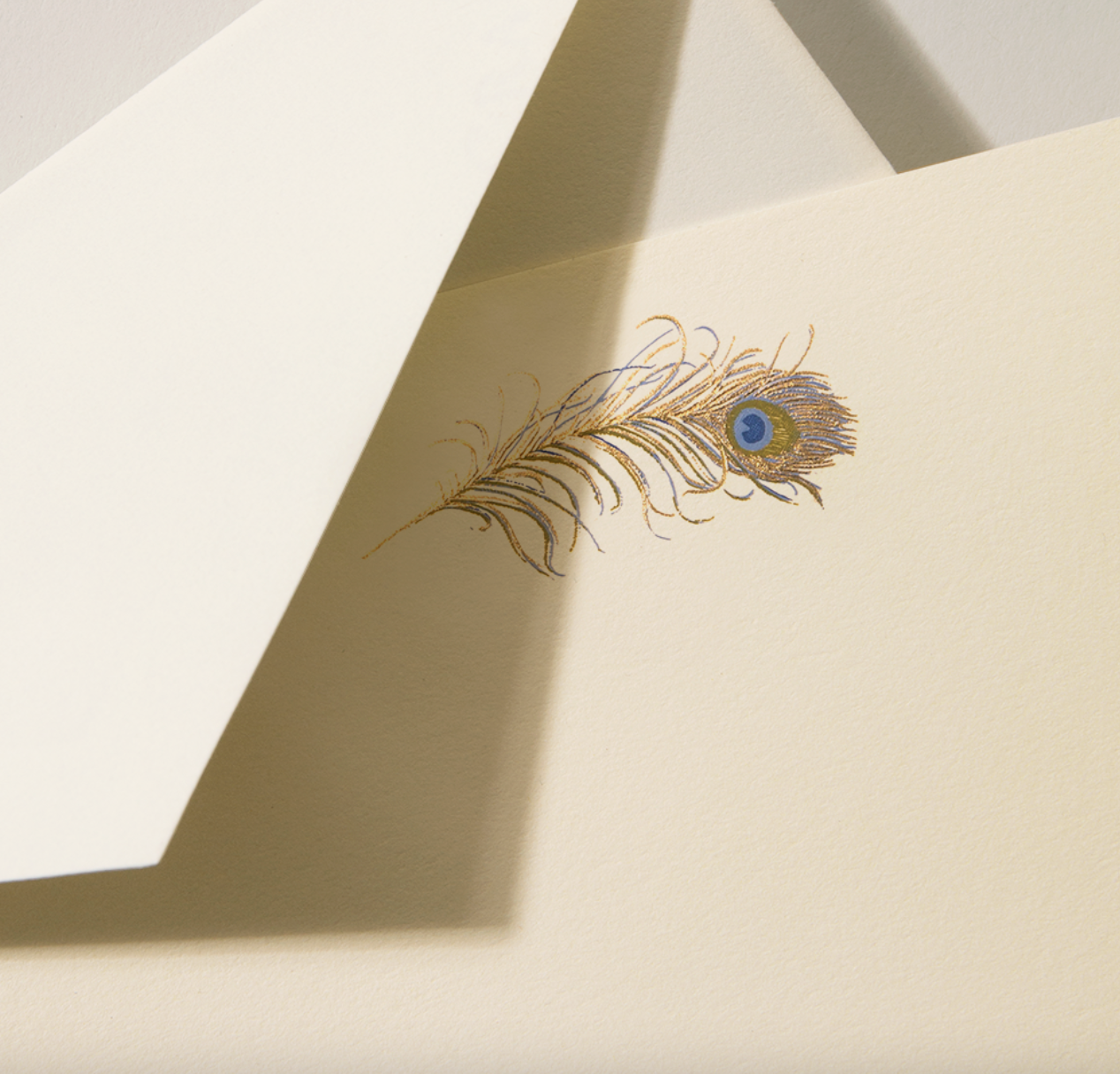 Crane Peacock Feather Card (10 ea)