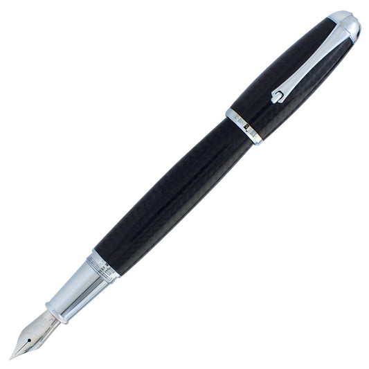 Monteverde Super Mega Carbon Fiber Fountain Pen - With Chrome Trim