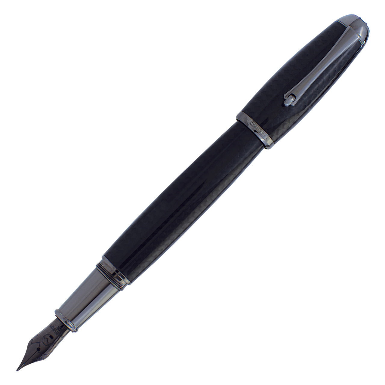Monteverde Super Mega Carbon Fiber Fountain Pen - With Gunmetal Trim