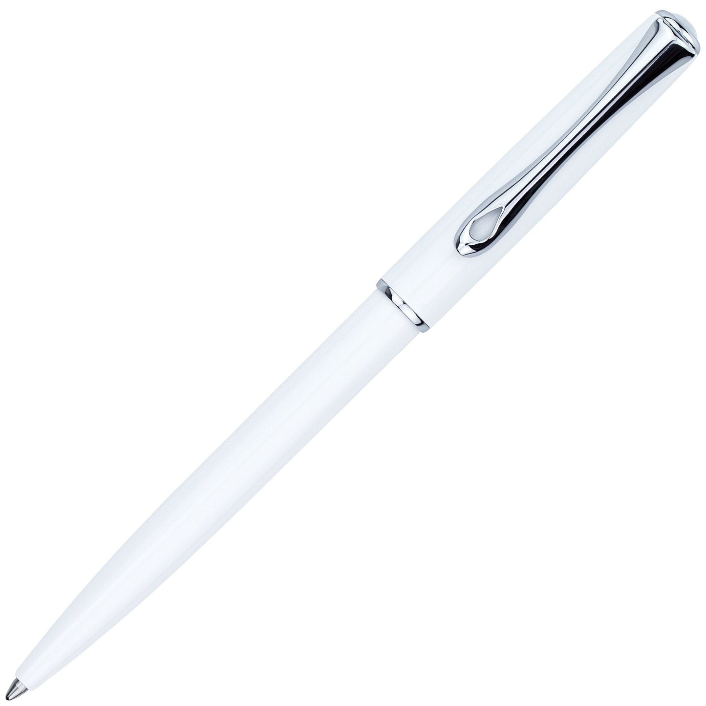 Diplomat Traveller Ballpoint - Snowwhite with Silver Trim