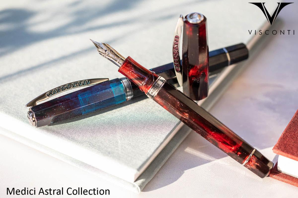 Visconti Medici Astral Fountain Pen - Stellar Red with Palladium Trim (Limited Edition - Retired)