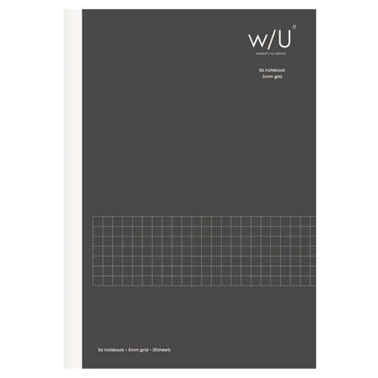 Nakabayashi W/U B6 Grid Notebook - Smoky Black