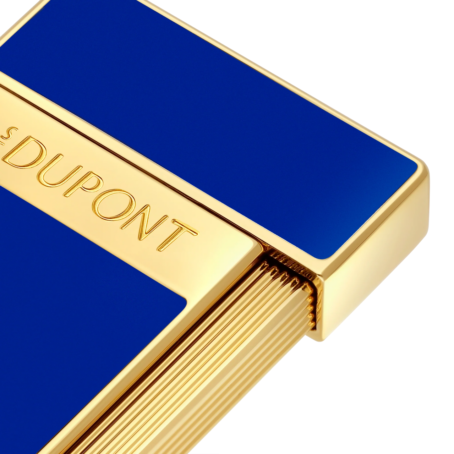 S.T. Dupont Biggy Lacquered Lighter - Indigo Blue with Gold