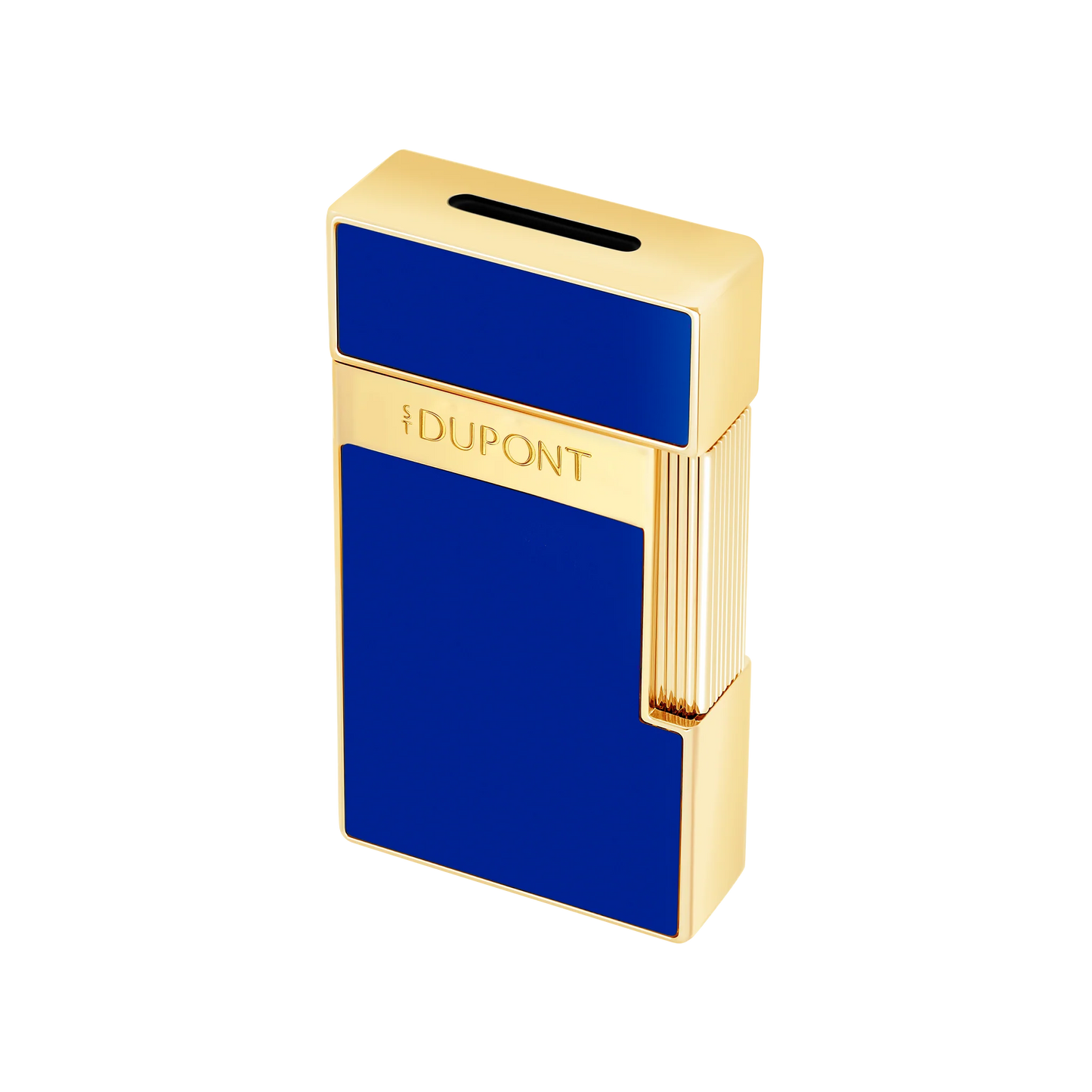S.T. Dupont Biggy Lacquered Lighter - Indigo Blue with Gold