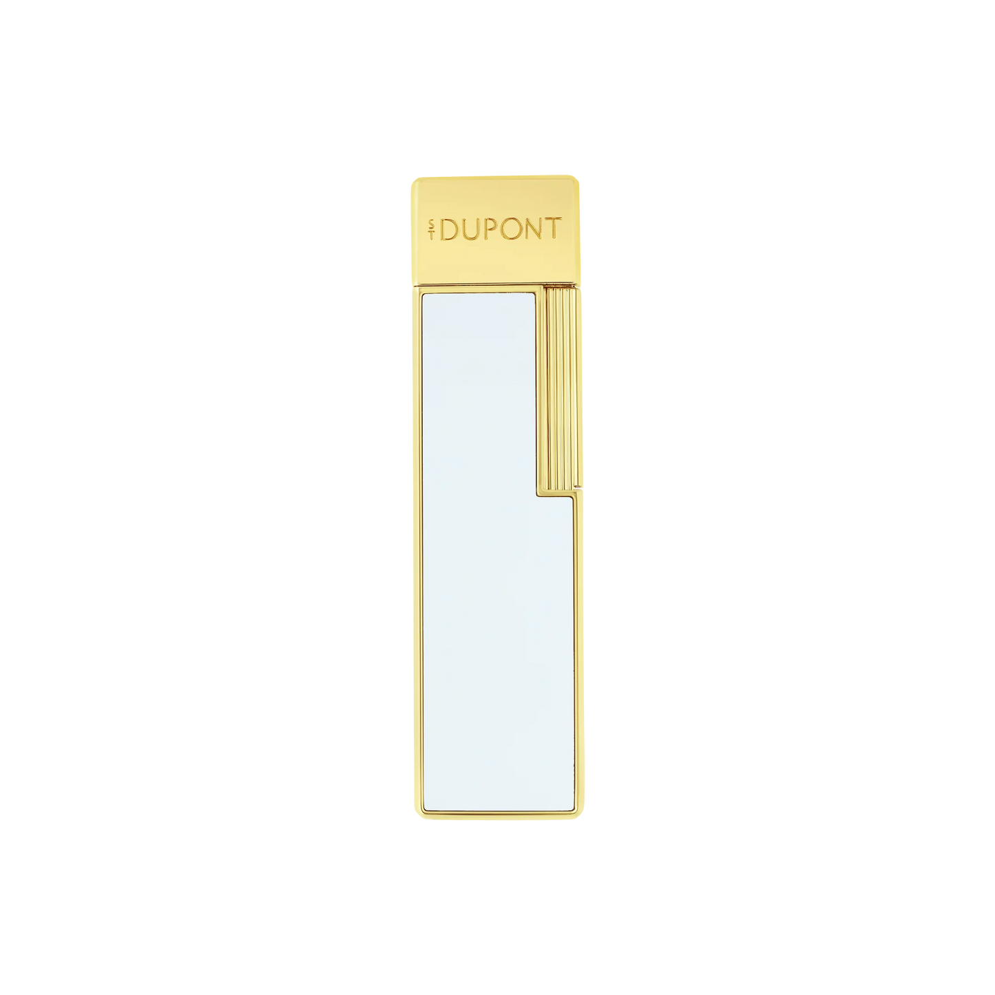 S.T. Dupont Twiggy Lighter - Lacquered White with Gold