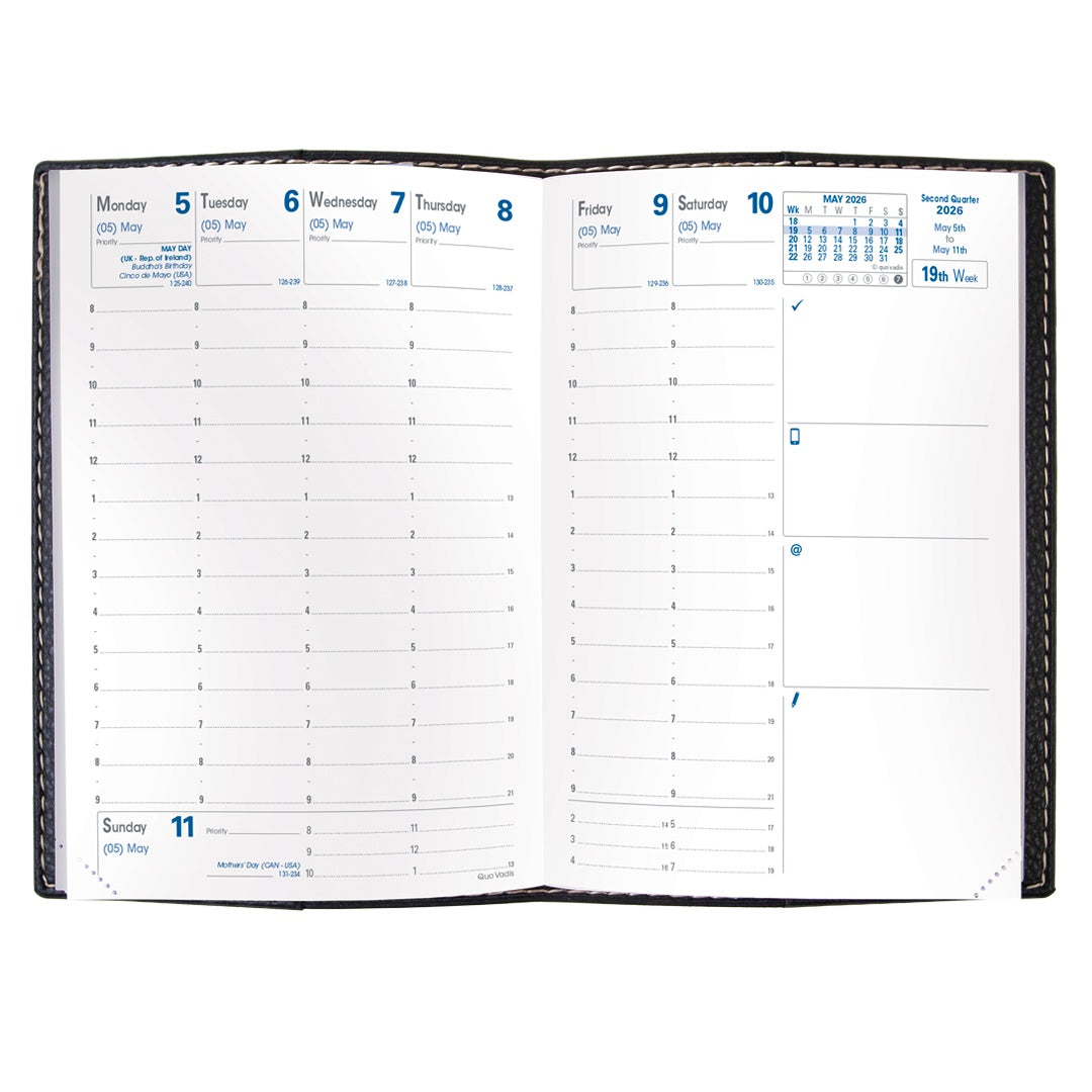 Quo Vadis 2026 Business Weekly Planner - Texas Blue