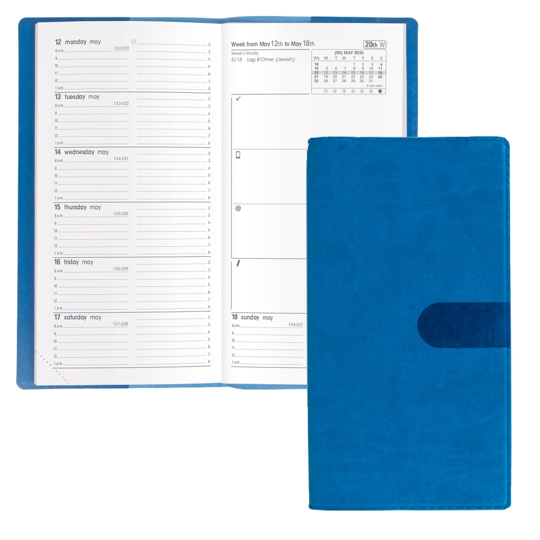 Quo Vadis 2026 IB Traveler Weekly Planner - Texas Blue