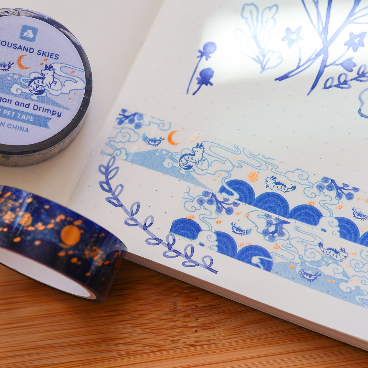 Faire PET Washi Tape - Foil Blue Shragon and Drimpy