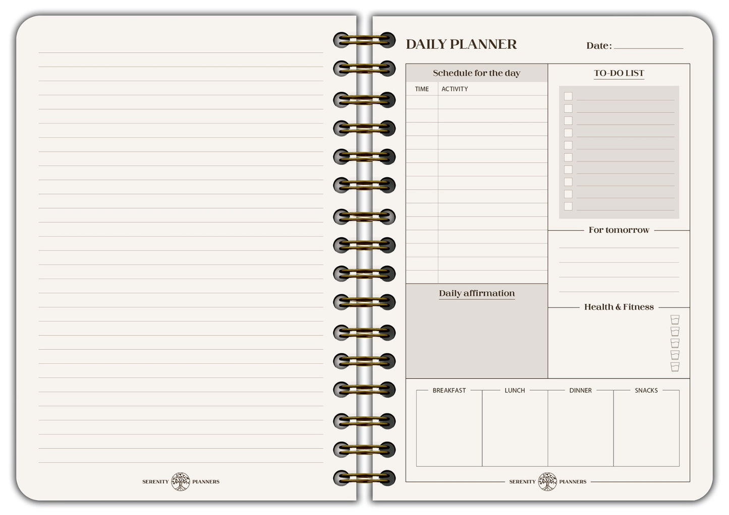 Clairefontaine 2027 A5 Wirebound Inspire Daily Planner - Inspire Beige