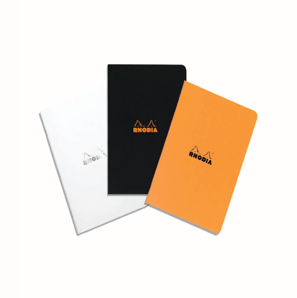Rhodia Side Staplebound A5 Lined Notebook - Orange