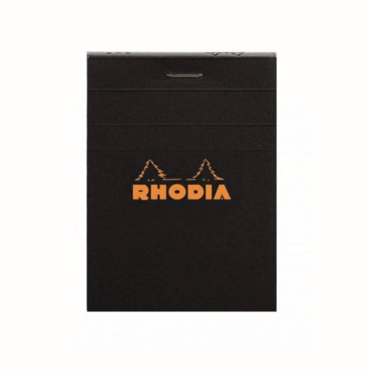 Rhodia #12 Top Staplebound Lined A7+ Notepad - Black