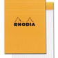 Rhodia #13 Top Staplebound Graph A6 Notepad - Orange