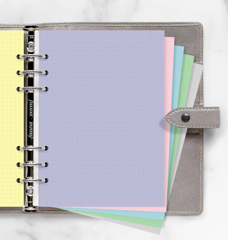 Filofax A5 Paper 6-Ring Refill - Pastel Multicolor (Dotted)