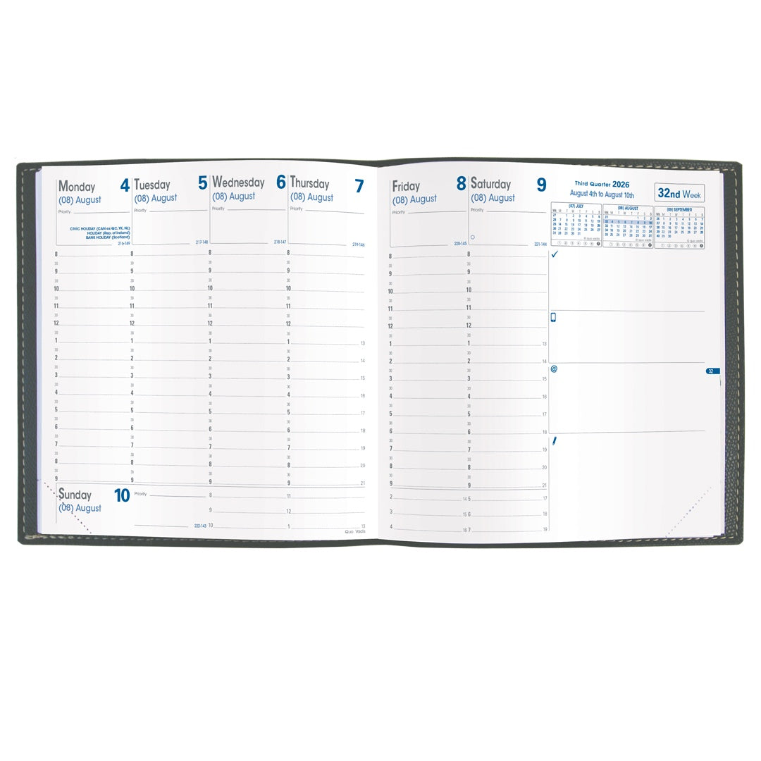 Quo Vadis 2026 Executive Weekly Planner - Texas Violet