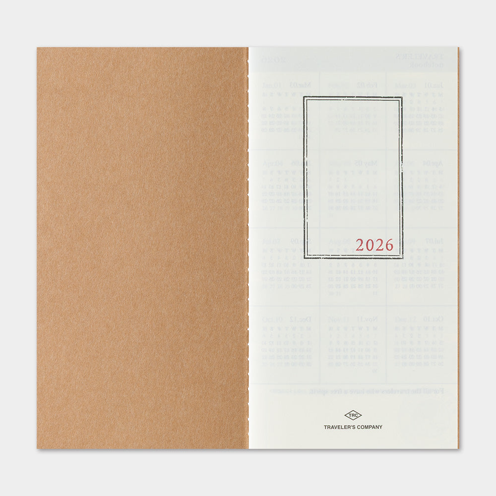 TRAVELER'S 2026 Regular Size Diary Insert - Monthly