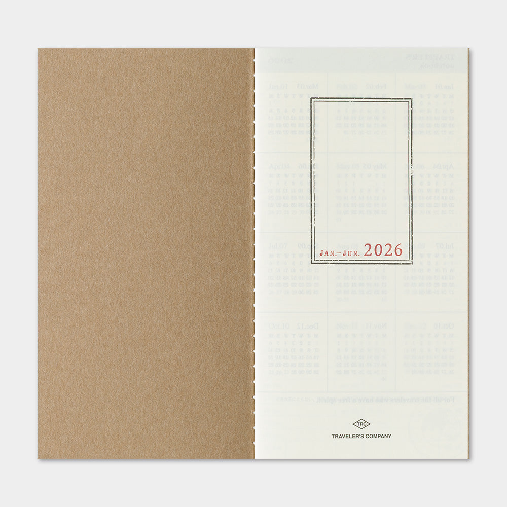 TRAVELER'S 2026 Regular Size Diary Insert - Weekly + Memo