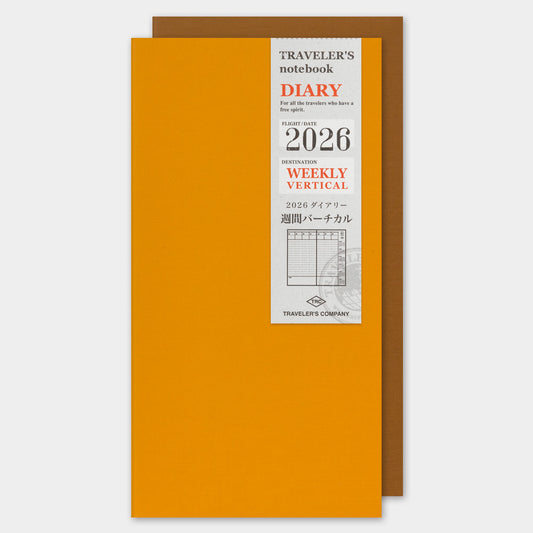 TRAVELER'S 2026 Regular Size Diary Insert - Weekly Vertical